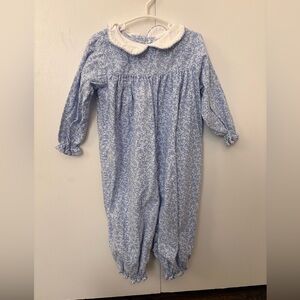 Blue Floral Long Sleeve Romper